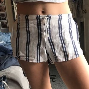 blue and white flowy brandy melville shorts
